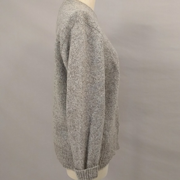 Wool Sweater, Natural heather Gray & blue, Unisex - Picture 2 of 8